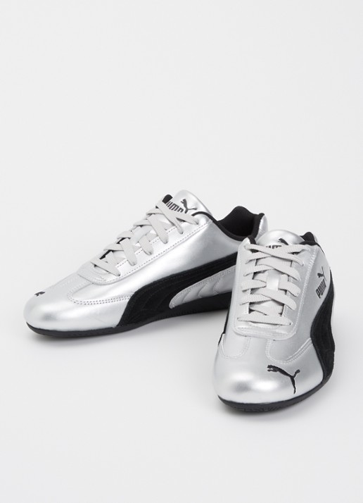 Puma Speedcat sneaker van leer met metallic finish - detail 3 zilver