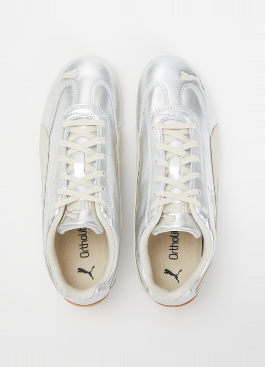 Puma Speedcat sneaker van leer met metallic finish - detail 4 zilver