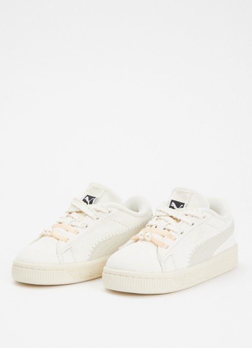 Puma Suede Bloom sneaker van suède - voorkant 4 gebroken wit