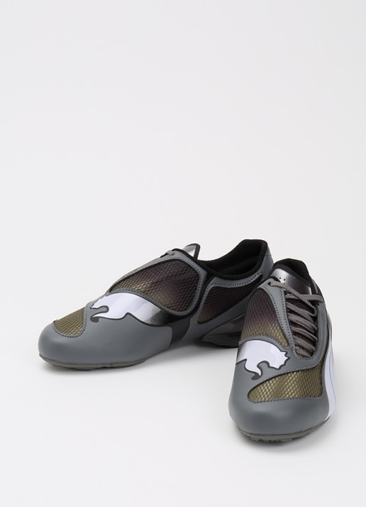 Puma V-S1 sneaker van leer met mesh details - detail 3 grijs