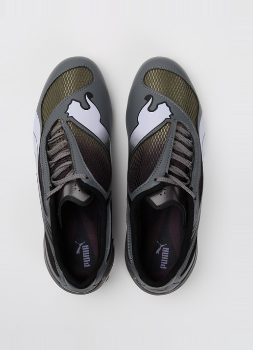 Puma V-S1 sneaker van leer met mesh details - detail 4 grijs