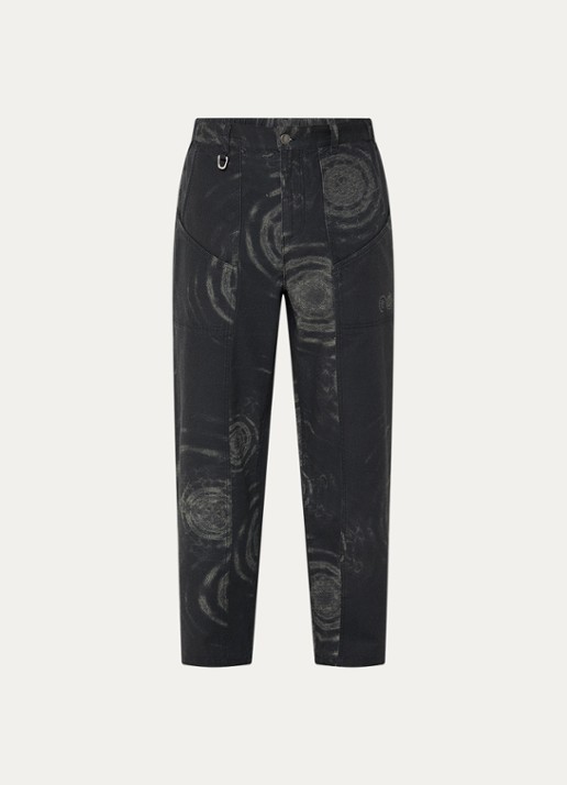 Purple Mountain Observatory Atlas straight fit broek met print - voorkant antraciet