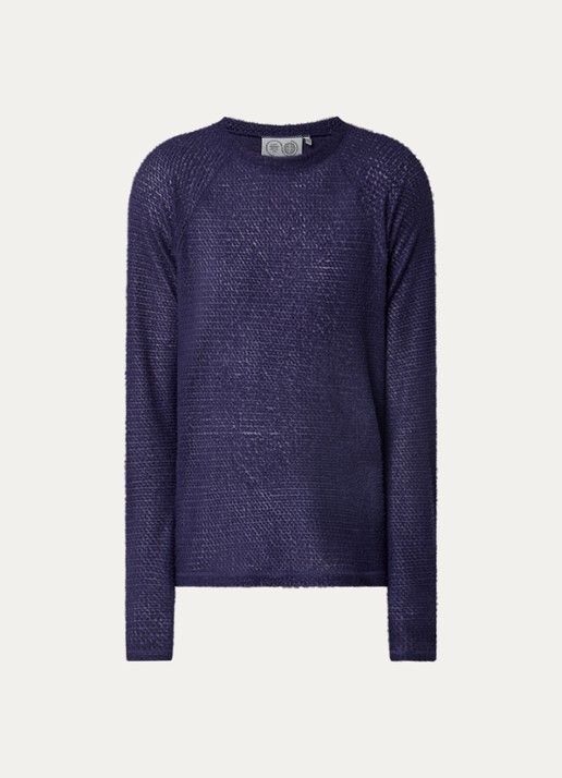 Purple Mountain Observatory Fijngebreide pullover met ronde hals - voorkant 2 royalblauw