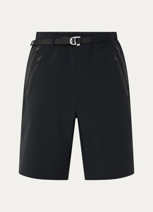 Purple Mountain Observatory Forest straight fit korte broek met ceintuur - voorkant zwart