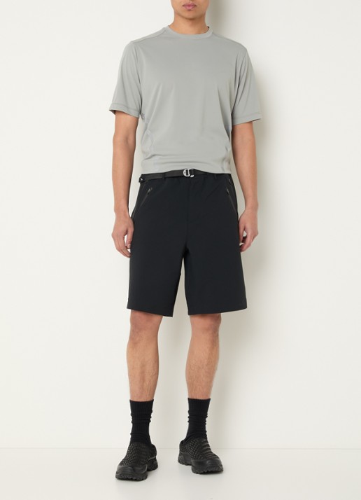 Purple Mountain Observatory Forest straight fit korte broek met ceintuur - voorkant 2 zwart