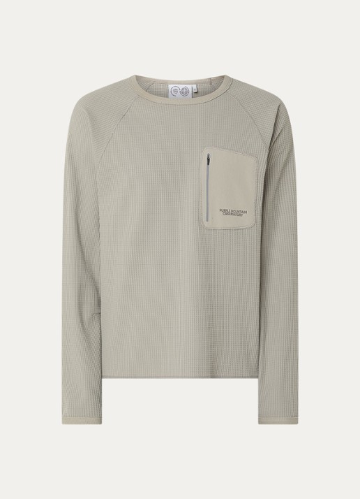 Purple Mountain Observatory Longsleeve met structuur - voorkant 2 lichtgrijs