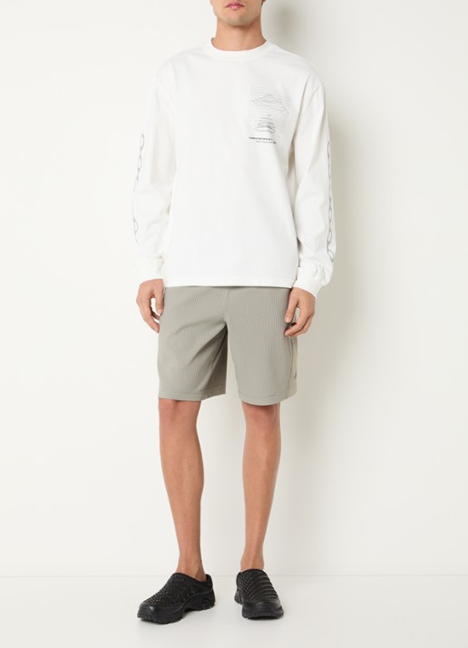 Purple Mountain Observatory Straight fit korte broek met steekzakken - voorkant 3 khaki