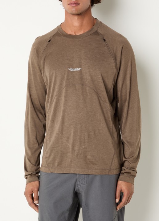 Purple Mountain Observatory Wool Performance longsleeve in wolblend met logo
