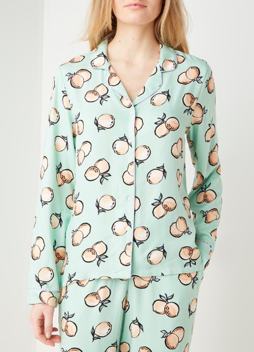 Pyjamatop met print - detail 4 lichtgroen