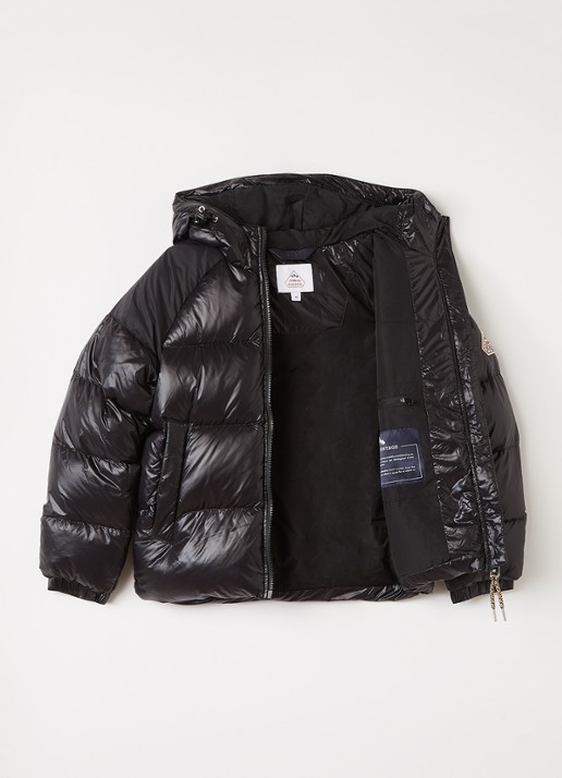 PYRENEX Sten puffer jack met donsvulling en logo - voorkant 3 zwart