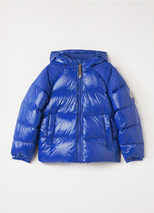PYRENEX Sten puffer jack met donsvulling en logo - voorkant 2 kobaltblauw