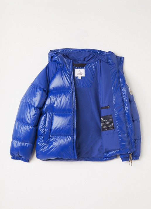 PYRENEX Sten puffer jack met donsvulling en logo - voorkant 3 kobaltblauw