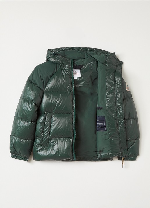 PYRENEX Sten puffer jack met donsvulling en logo - voorkant 2 bronsgroen
