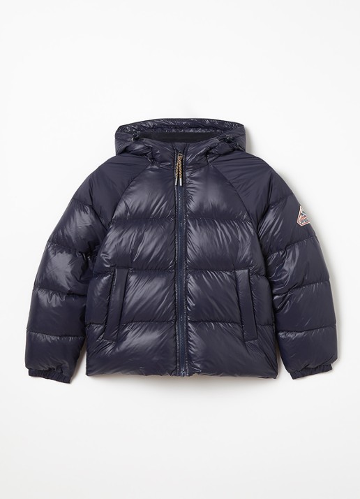 PYRENEX Sten puffer jack met donsvulling en logo - voorkant donkerblauw