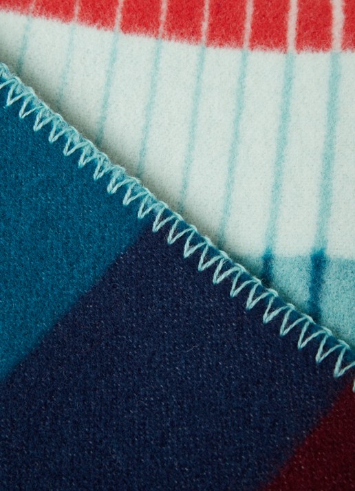 Røros Tweed Asmund plaid van wol 135 x 200 cm - detail 3 turquoise