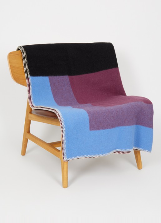 Røros Tweed Bento plaid van wol 135 x 200 cm - voorkant 3 lichtgeel