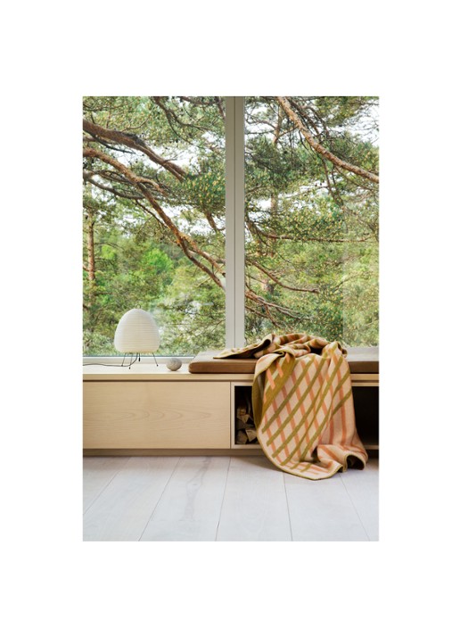 Røros Tweed Bislett plaid 135 x 200 cm - voorkant 2 mosterd