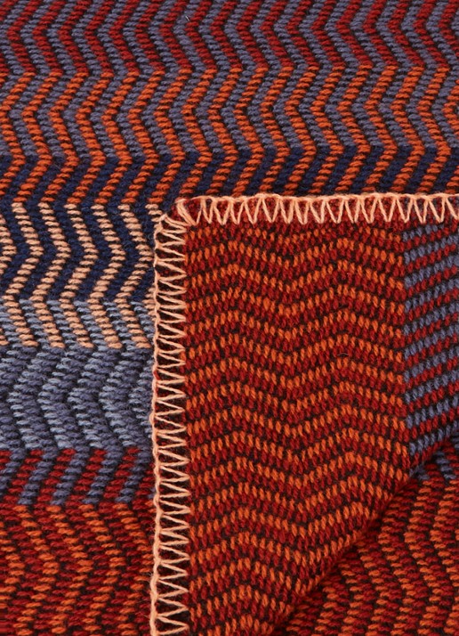 Røros Tweed Fri plaid van lamswol 150 x 200 cm - detail donkerrood
