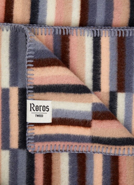 Røros Tweed Ida plaid van scheerwol 135 x 200 cm - detail staalblauw