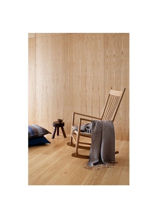 Røros Tweed Isak plaid van wol 150 x 210 cm - voorkant 2 staalblauw