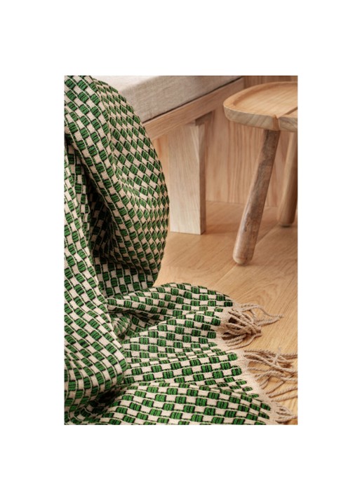 Røros Tweed Isak plaid van wol 150 x 210 cm - detail 4 groen