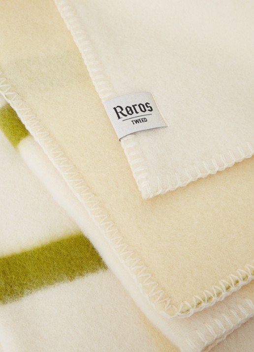 Røros Tweed Knut plaid van lamswol 200 x 135 cm - detail creme