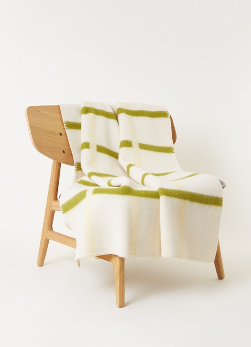 Røros Tweed Knut plaid van lamswol 200 x 135 cm - voorkant 3 creme