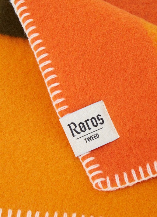 Røros Tweed Mikkel plaid van wol 135 x 200 cm - detail 3 orange