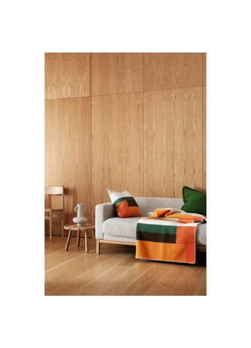 Røros Tweed Mikkel plaid van wol 135 x 200 cm - voorkant 2 orange