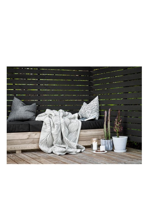 Røros Tweed Naturpledd plaid van wol 135 x 200 cm - detail 2 grijs