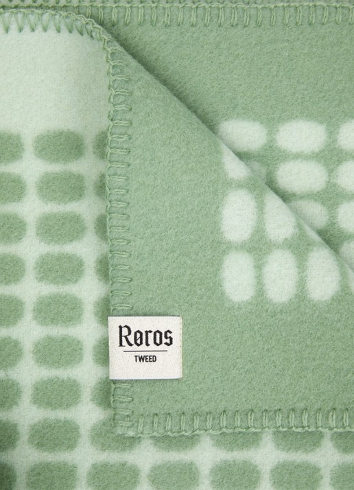 Røros Tweed Palette plaid van scheerwol 135 x 200 cm - detail 3 mint
