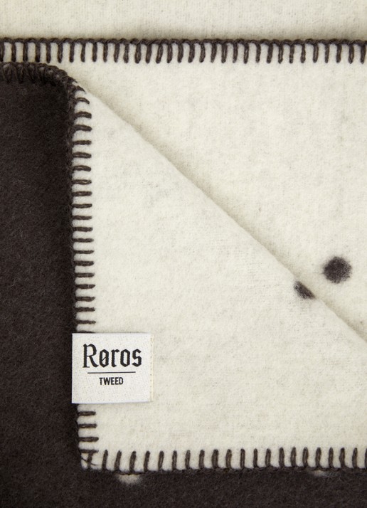 Røros Tweed Pastille plaid van scheerwol 135 x 200 cm - detail zwart