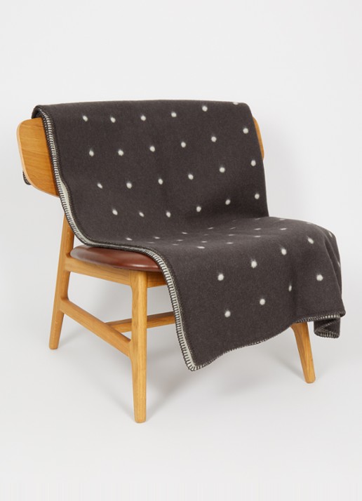 Røros Tweed Pastille plaid van scheerwol 135 x 200 cm - voorkant 3 zwart
