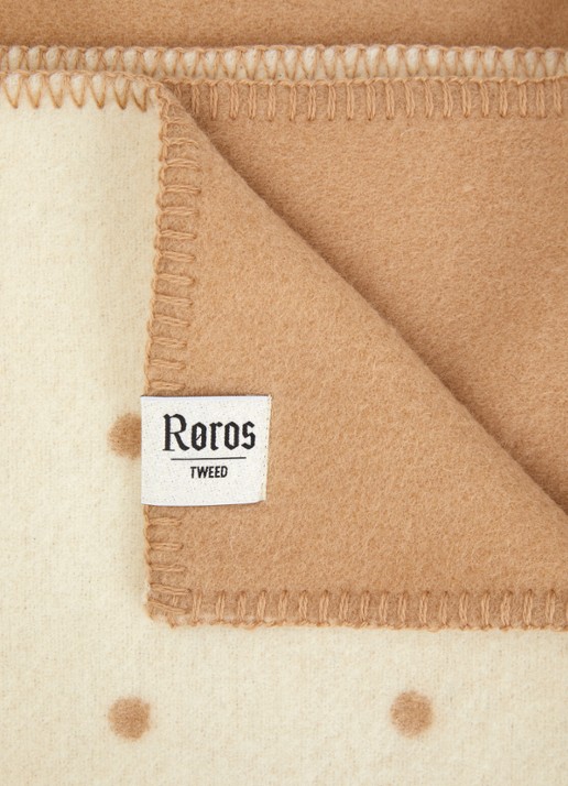 Røros Tweed Pastille plaid van scheerwol 135 x 200 cm - detail 3 beige