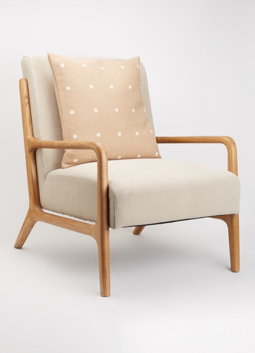 Røros Tweed Pastille sierkussen 50 x 50 cm - voorkant 4 beige