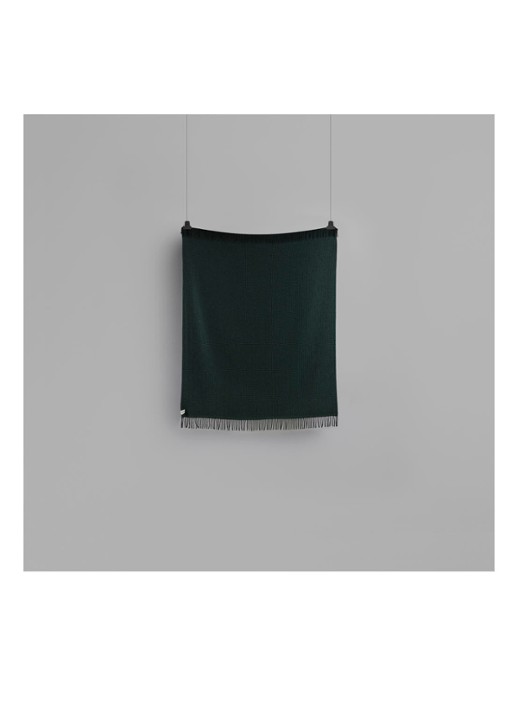 Røros Tweed Vega plaid van wol 150 x 210 cm - detail 2 bronsgroen