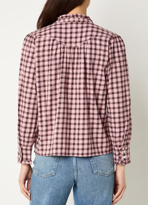 Rails Alanna blouse met ruitdessin  - achterkant 2 roze