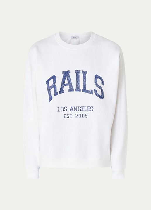 Rails Anniversary sweater met logoprint - voorkant wit