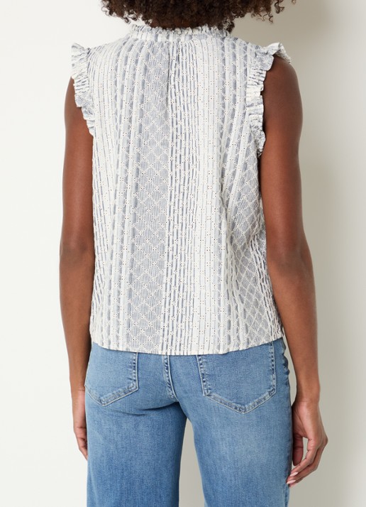 Rails Arlene top met print - achterkant 2 staalblauw