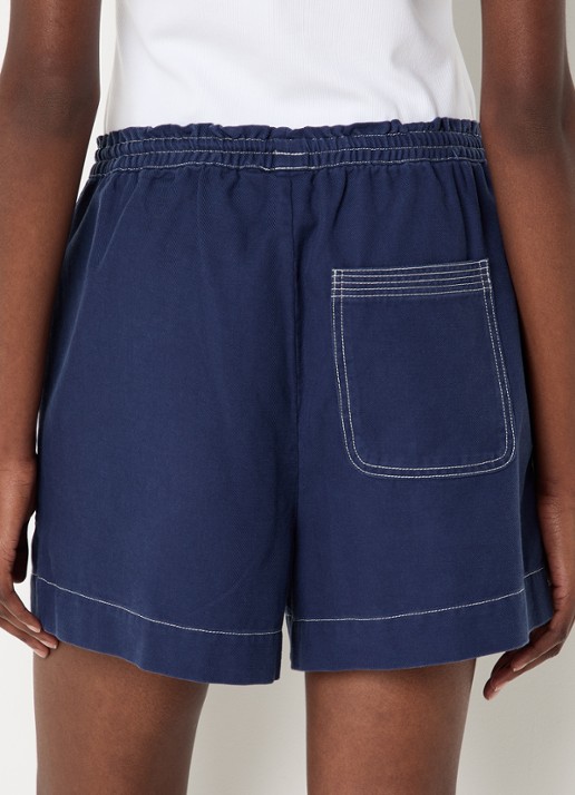 Rails Astra high waist straight fit korte broek met steekzakken - achterkant 4 indigo