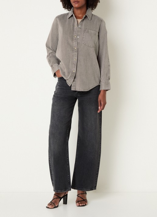 Rails Atticus blouse met borstzak - voorkant 4 lichtbruin