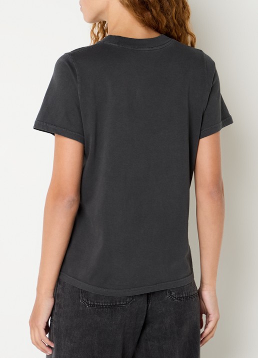 Rails Boyfriend T-shirt met logoprint - achterkant 3 antraciet