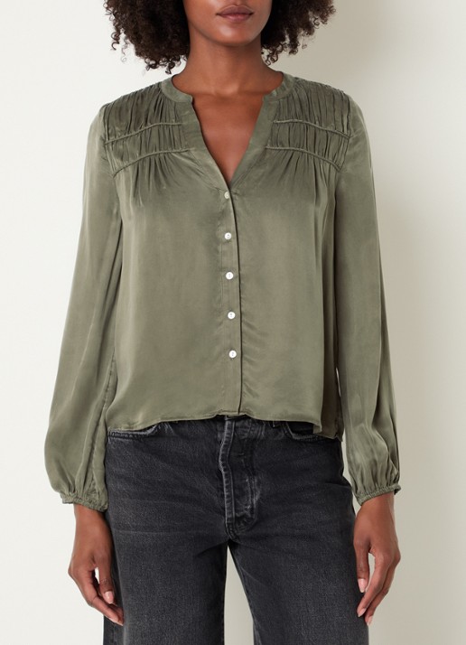 Rails Cadence blouse met glanzende finish en ballonmouw
