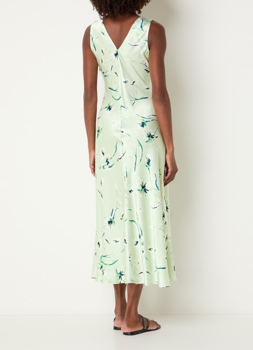Rails Camellia maxi jurk van satijn met print - achterkant 3 mint