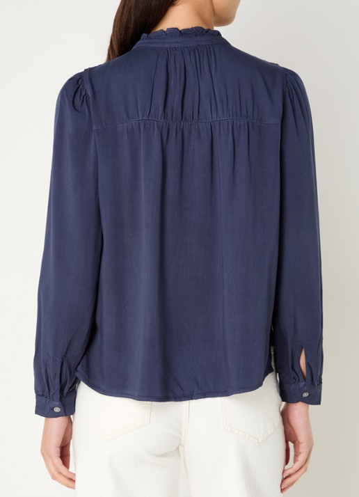 Rails Camille blouse met opstaande kraag - achterkant 4 donkerblauw