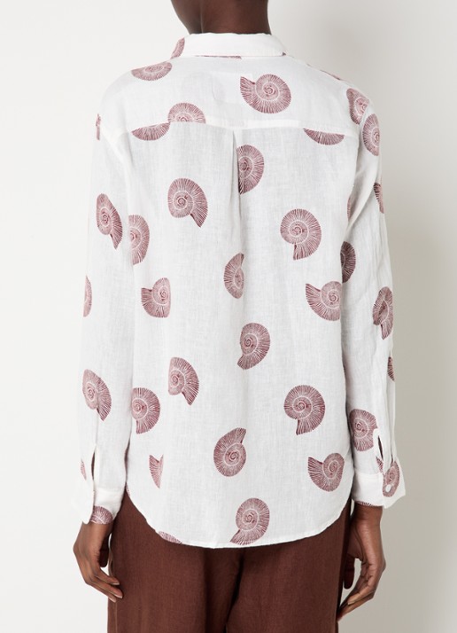 Rails Charli blouse van linnen met print - achterkant 2 gebroken wit