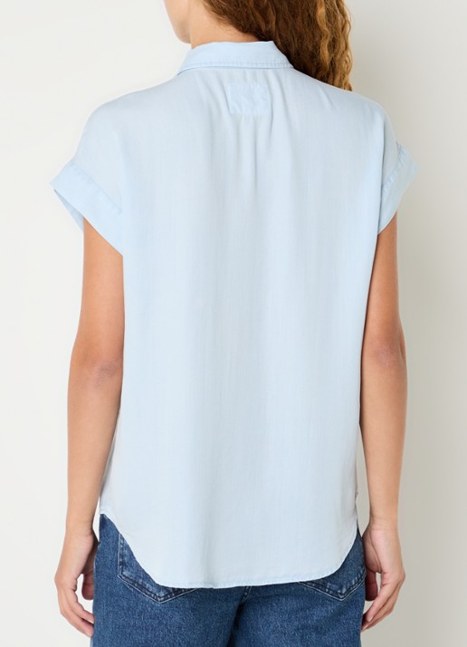Rails Cito blouse  met borstzakken - achterkant 3 lichtblauw