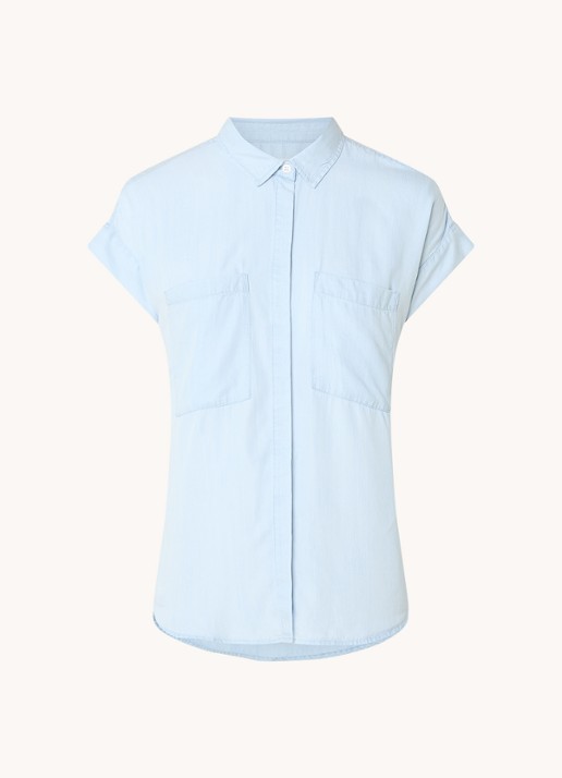 Rails Cito blouse  met borstzakken - voorkant lichtblauw
