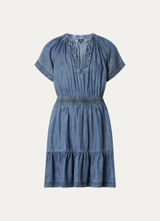 Rails Corvera mini tuniekjurk van denim - voorkant indigo