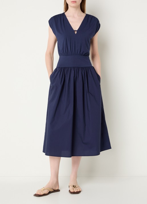 Rails Darla midi jurk met ruches en V-hals